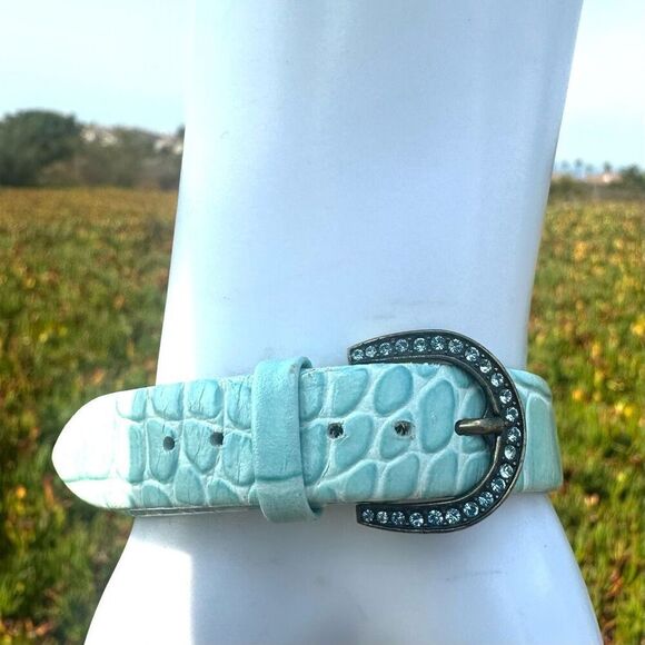 Heidi Daus Pastel Crystal Watch with Aqua Leather Strap main image 13